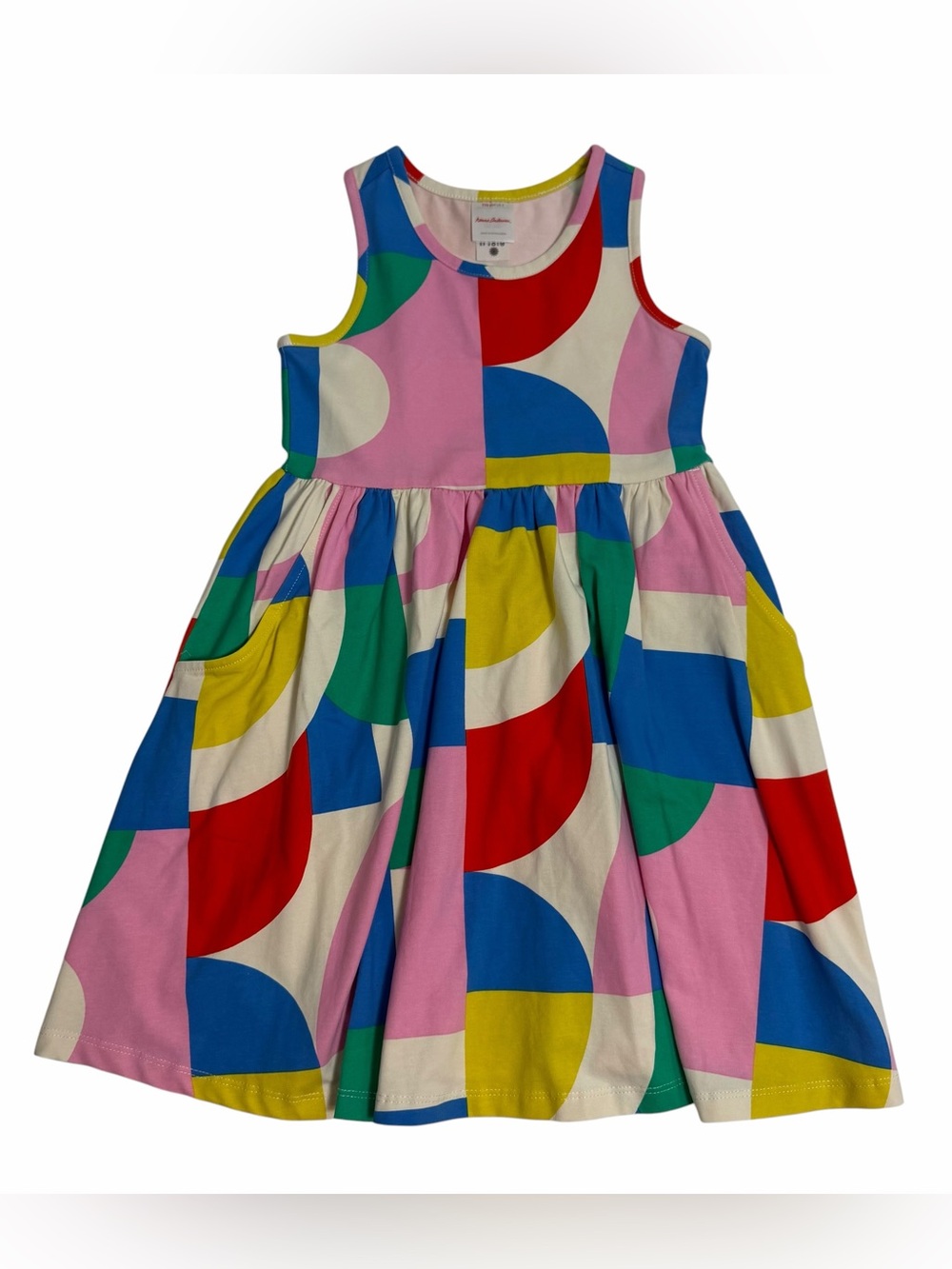 Hanna Andersson Girls 110 US 5 Geometric Colorblock Twirl Dress Mod Retro